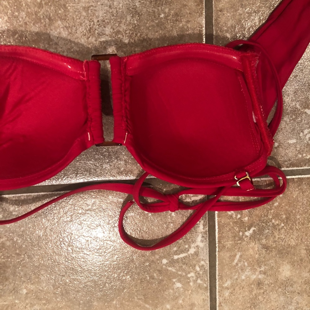 Red bathing suit top - Picture 3 of 5